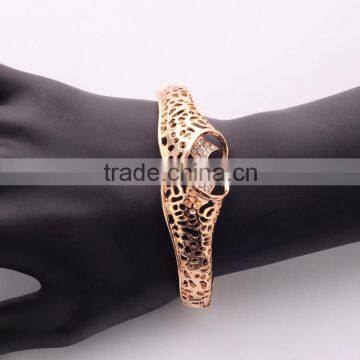 African Style Fairy Flower Shaped Hollow Jewelry Set Golden Crystal Jewelry Set Bridal Wedding Accessories photo-5