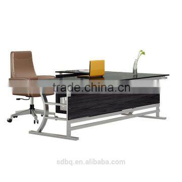 PT-D0520 Cheap popular contemporary tempered glass office desk executive