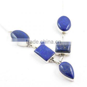 Lapis Lazuli necklace 925 silver jewelry wholesale jewelry natural semi precious gemstone blue stone necklace