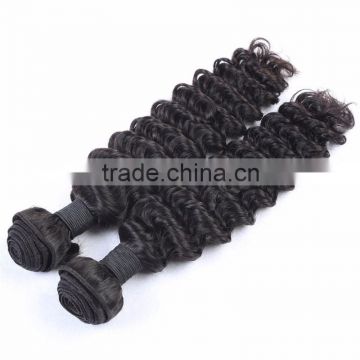 Machine-made deep wave weft hair extensions double drawn weft