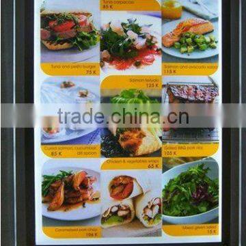 Super slim and super energy saving crystal menu LED light box