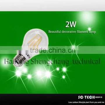 The latest high brightness 2W LED decorative filament lamp