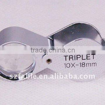 10X18mm jewelry pocket Magnifier/ Triplet jewelry magnifier/Jewelry Identifying Magnifier