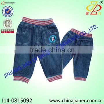 embroidery baby pants cheap wholesale denim baby winter clothing