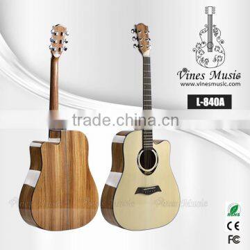 L-840A 41' good quality spruce top zebrawood acoustic guitar