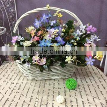 Wholesale with handle wicker craft flower basket wickerwork basket