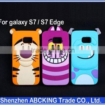 Cute Animal 3D Cartoon Silicone Case Cover For Samsung Galaxy S7 / S7 Edge Sulley/Cat/Tiger Soft Cover