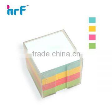 Colored sticky notes with plastic box