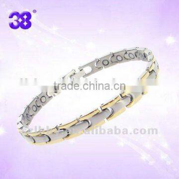 fashion healthy stainless steel customized leather bracelet