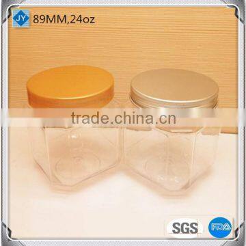 89mm 24oz pet plastic jar for honey candy , food container food grade