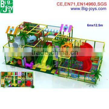 Kids flying fox indoor playground equipment with spiral slide made in China