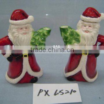 ceramic christmas santa pot with santa standing