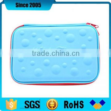 blue pu leather waterproof cover eva pencil travel case for schoolgirls