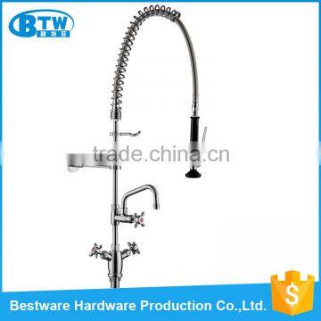 factory OEM&ODM Commercial Pre-rinse long neck brushed treatment 304 stainless steel health water faucet