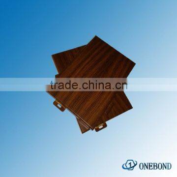 wooden solid aluminum panel with PVDF coating for exterior/interior wall decoration