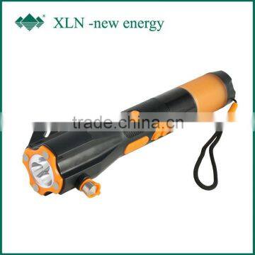 Crank dynamo emergency tool hammer with radio