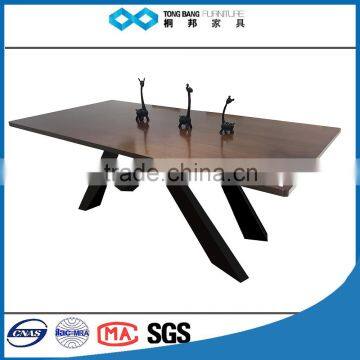 TB big size retangle walnut wood veneer table with 8-10 seaters