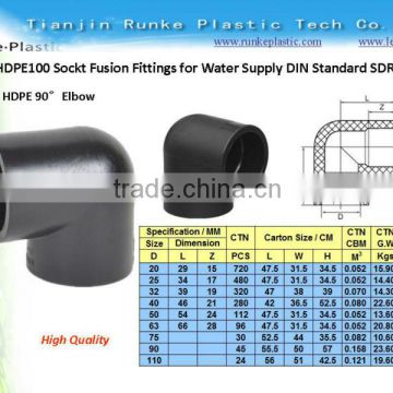 HDPE Sockt Fusion Fitting for Water Supply DIN Standard SDR11 ( PN16 )