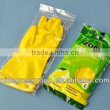 12" Flocklined Household Rubber Gloves / Rubber Household Gloves