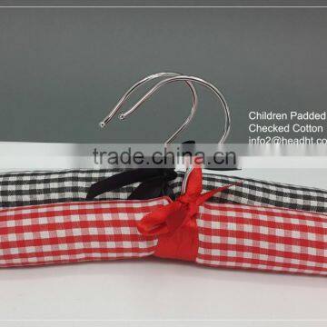 Fabric clothes hanger kids fabric hanger cotton hanger wth chorme plated hook