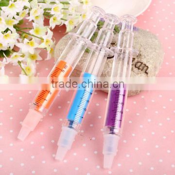 Hot selling colorful Syringe shape highlighter marker pen