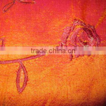 ROSE EMBRODARY SILK FABRIC SILK MATERIAL