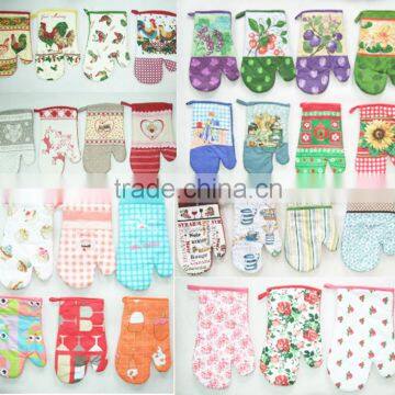 Printed Cheap Stock Oven Mitten Kitchen Textiles Free Samples Surplus Stock China Supplier Buying in Bulk Wholesale