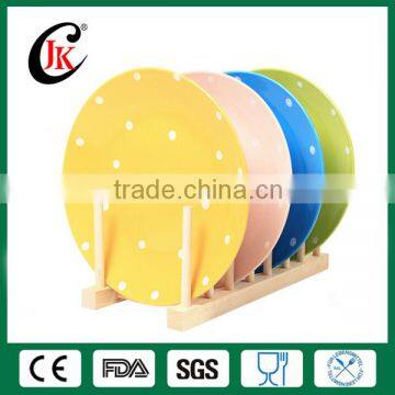 Factory directly colorful ceramic plate set with dot