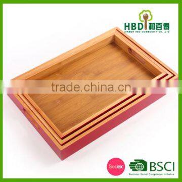Lacquered Bamboo Wooden Serving Tray for Sale photo-4