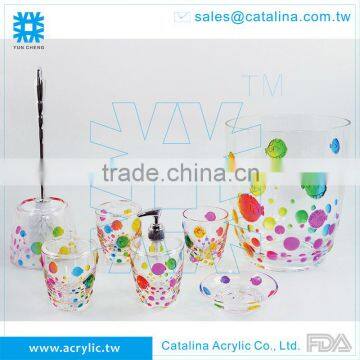 3D Bubble Fish Pattern, Set or Separate of Tumbler Lotion Dispenser Cotton Jar Soap Dish Acrylic Bathroom Supplies