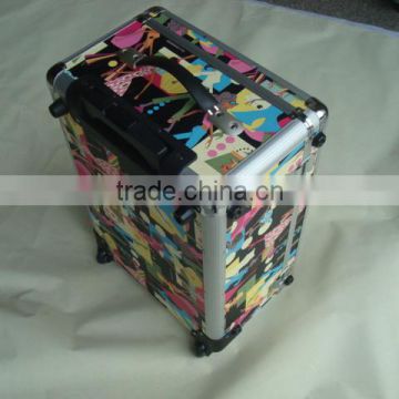 Nail polish trolley case,upright trolley case with pocket,polo trolley luggage