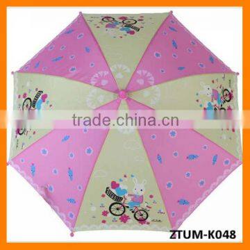 Automatic Whistle Cartoon Cycling Rabbit Print Children Umbrella