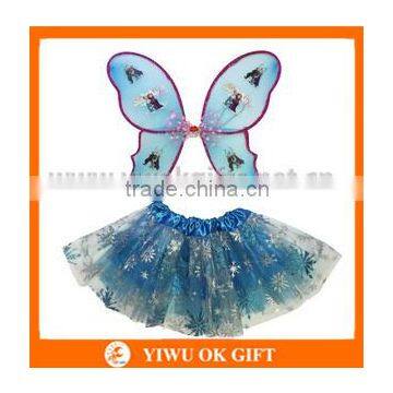 Party butterfly tutu dress skirt/fairy wings for baby girls tutu skirt with wing