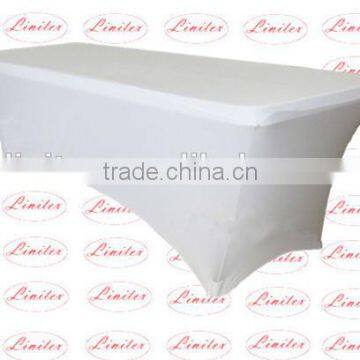 4ft. 6ft. 8ft. polyester lycra spandex white fitted table cloth table cover for banquet and wedding event