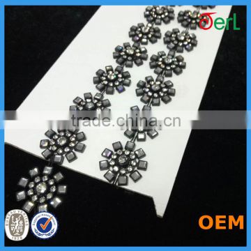 Flower crystal rhinestone mesh banding trimming flexible plastic trim