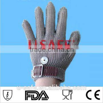 long-sleeve metal protective safety gloves for cutting/ butcher chain mail ring mesh gloves