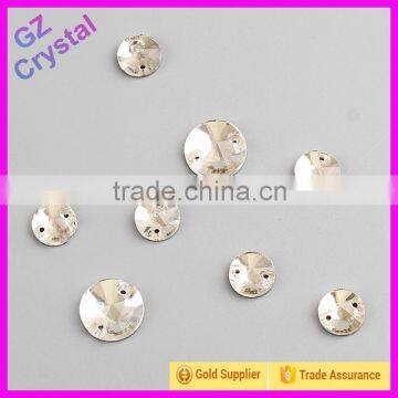 10mm Pujiang Crystal Flat Back Round Sew on Stone photo-2