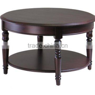 Hobby lobby furniture solid wood round coffee table with carven legs