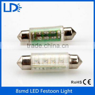 2016 Top light 12v 8leds waterproof festoon dome light car led