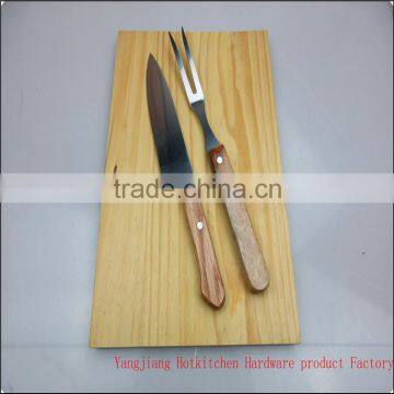 Fork, knife 3PC set with Cutting Board BBQ Tools