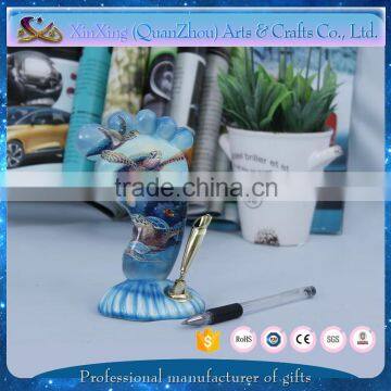 good price fancy foot shape souvenir custom pen holder