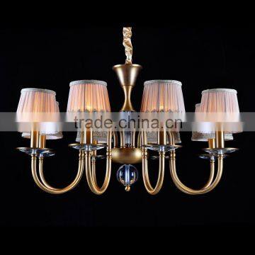 Eight Lampshade Brass European Decorative Chandelier