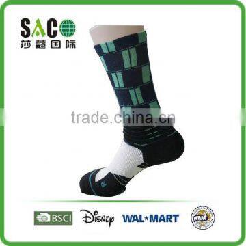 green and black cross checkboard compression sports socks