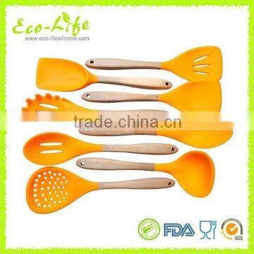 100% food grade Silicone Kitchen Utensils /Cooking Tools Set /8-piece /Wooden Handle