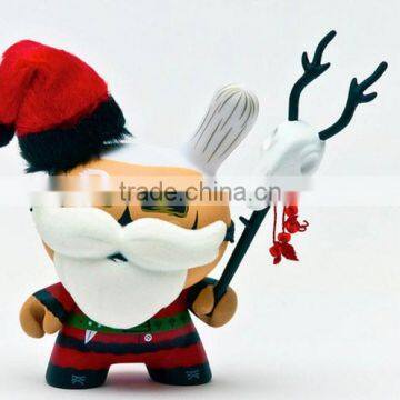 OEM plastic 3 inches x mas funny Father Christmas action cartoon figure for child