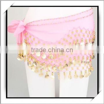 Newest! 128 Golden Coins Belly Dancing Cheap Waist Belt