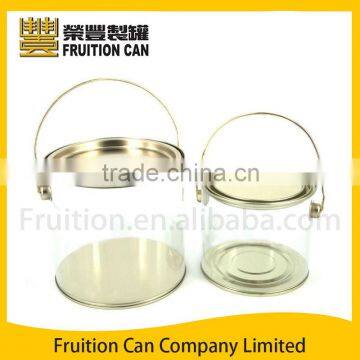 Round Tin Container Case with Clear Body