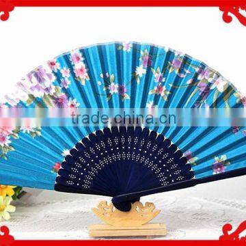 custom printed bamboo frame hand fan