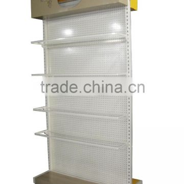 Custom made pegboard metal snacks display stand with hook/counter snacks display rack for supermarket