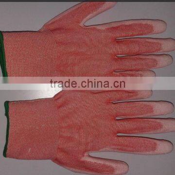 15g 5 level cut resistant gloves with PU palm coated/anti-cutting hand gloves /safety gloves/work gloves